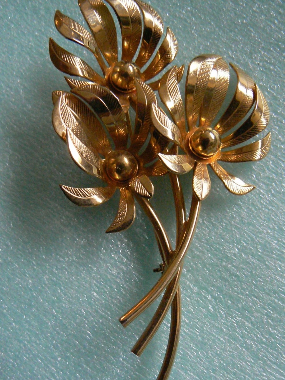 Gold Floral Bouquet Brooch - Women Jewelry